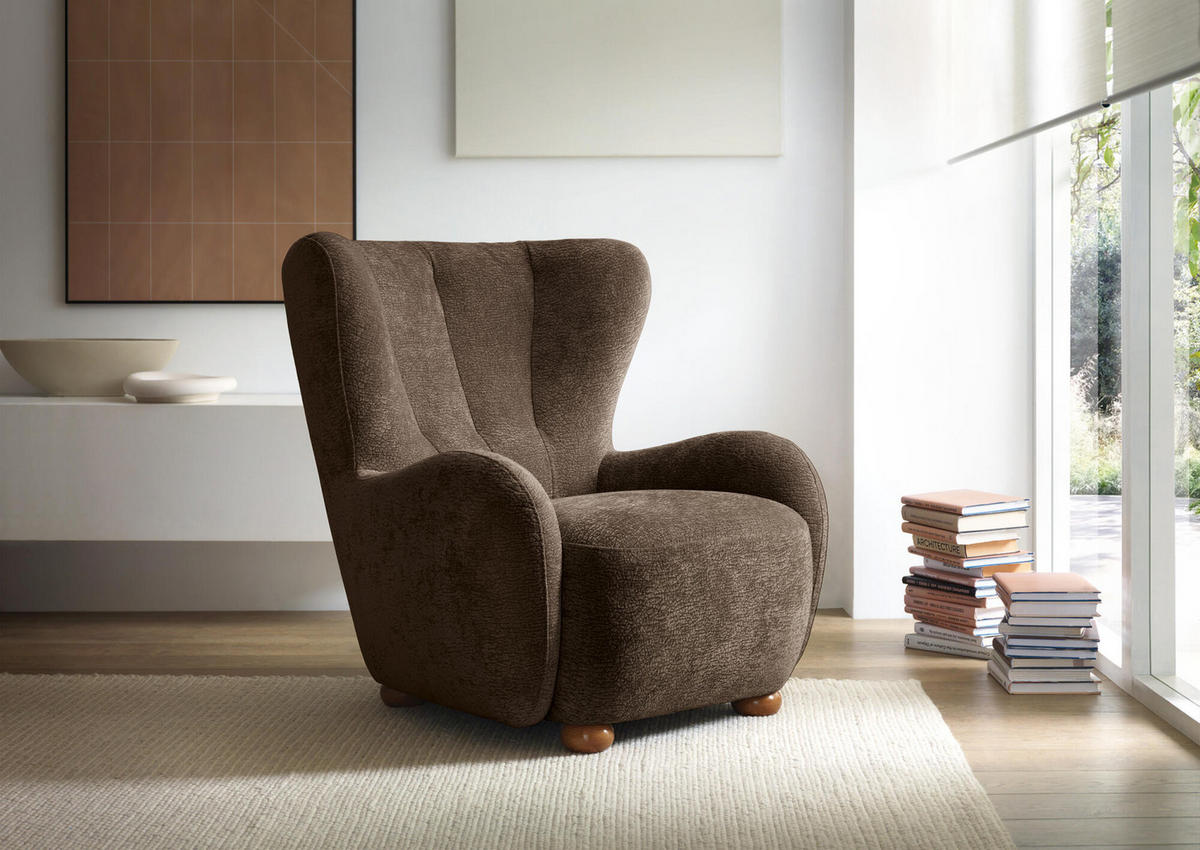 SESSEL CIRO Braun 88x100x91 cm - Braun, Textil (88/91/100cm) - FURNLUX