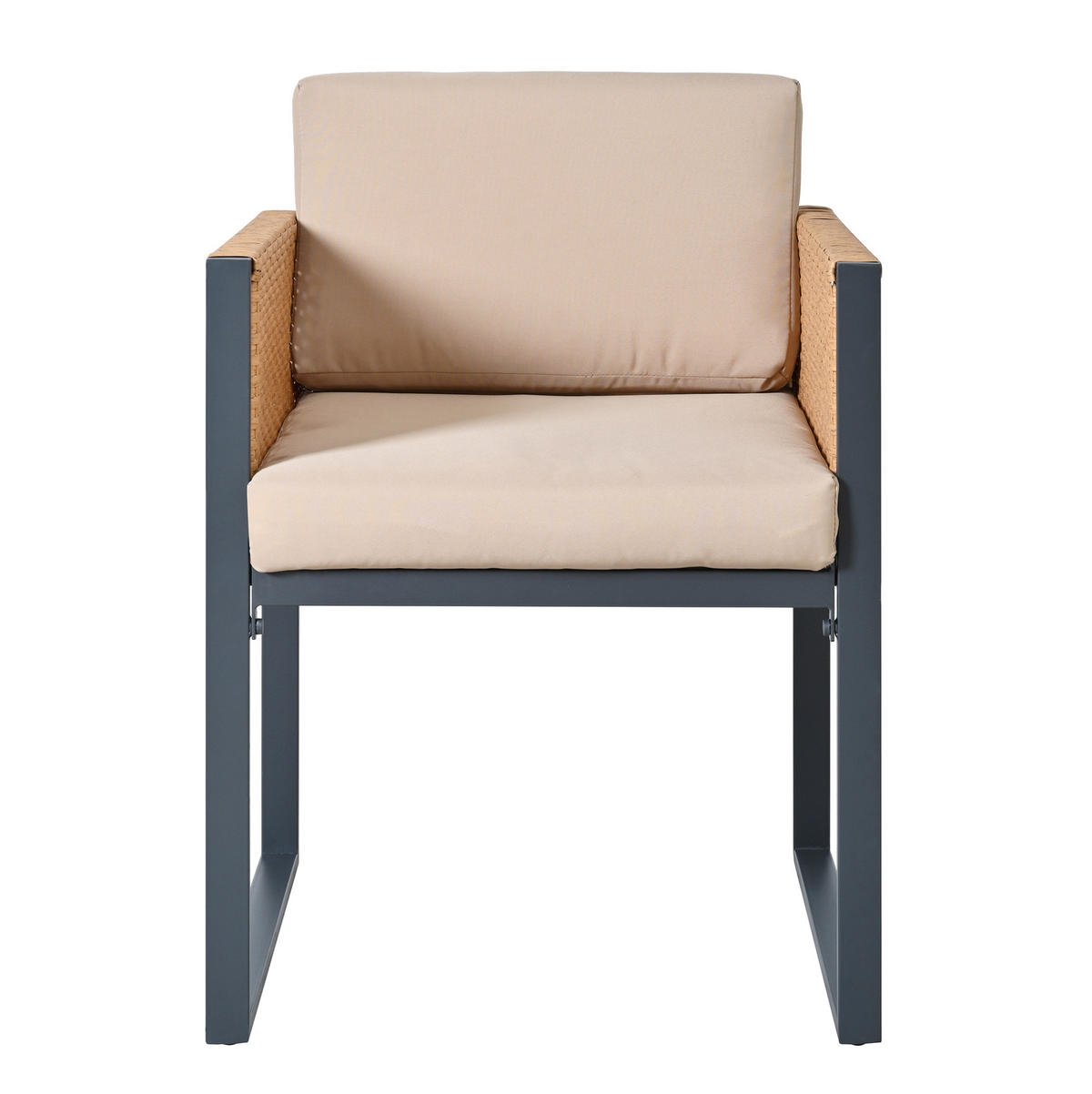GARTEN-ESSGRUPPE 170/80/75 cm aus Polyrattan mit 6 Stühlen, Glasplatte und abnehmbaren Bezügen, Braun/Schwarz - Schwarz, Kunststoff - Redom
