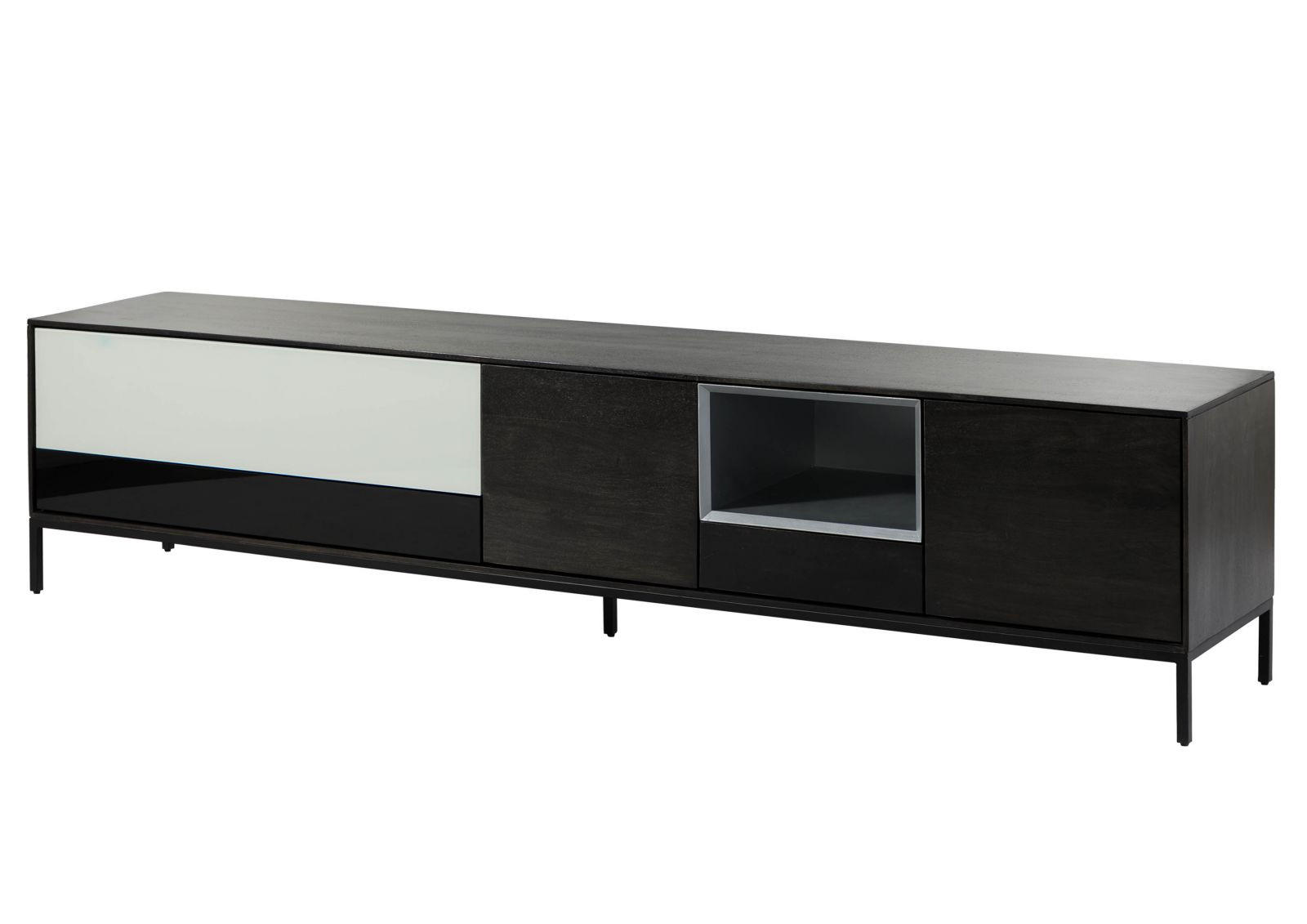 TV-BOARD Mango 240x45x55 dunkelgrau geölt CHICAGO #203 - Grau, Holz (45/55/240cm) - Massivmoebel24