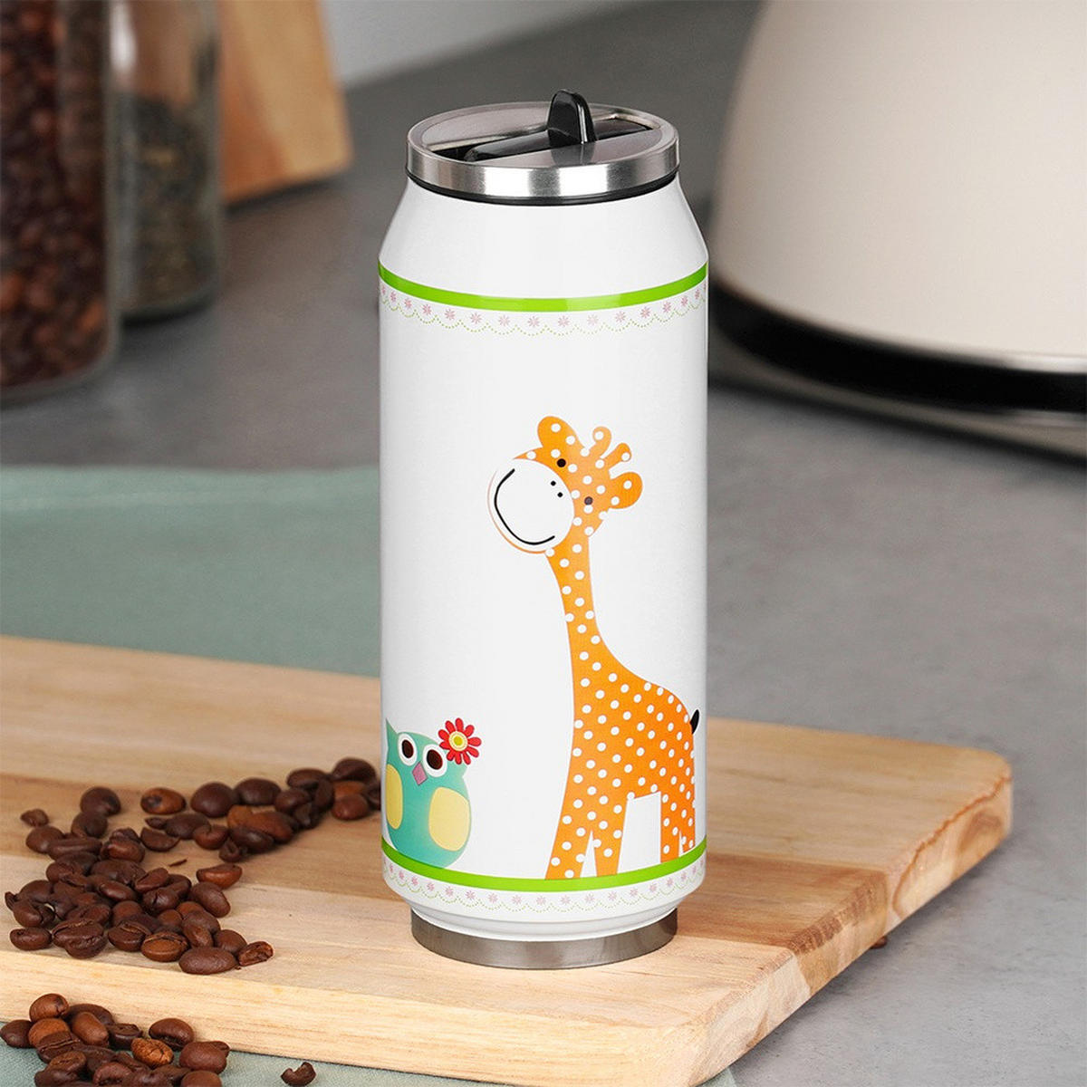THERMOBECHER Dose Giraffe 400 ml Mehrfarbig - Multicolor, Metall (0.4L) - Orion 