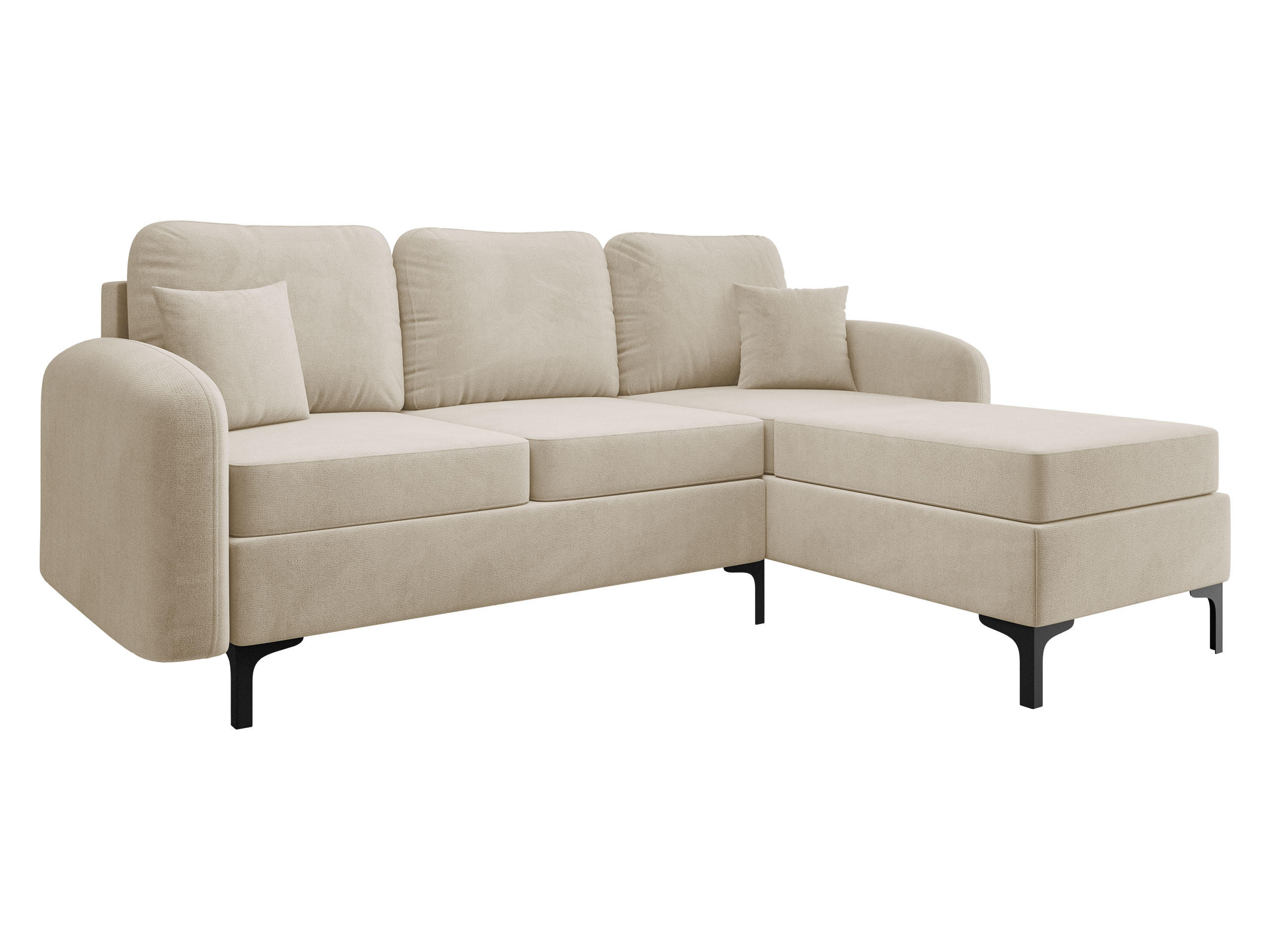 ECKSOFA Venice, Seite: Rechts - Schwarz/Grau, Holz/Textil (225/172cm) - MIRJAN24