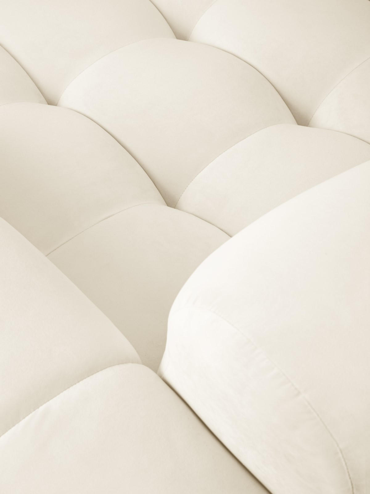 ECKSOFA rechts Kendal aus Samt leichtes beige 6 Sitzplätze - Creme, Textil (231/332cm) - Micadoni