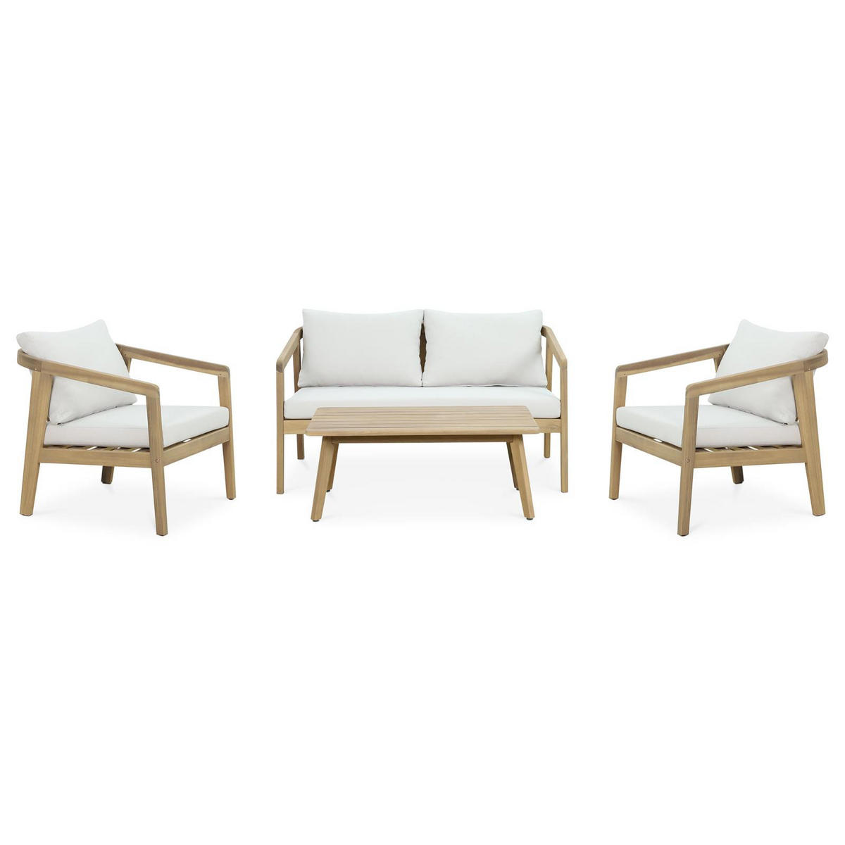 GARTENLOUNGE YAPA 4er Set beige, natur - Beige, Textil - IDIMEX