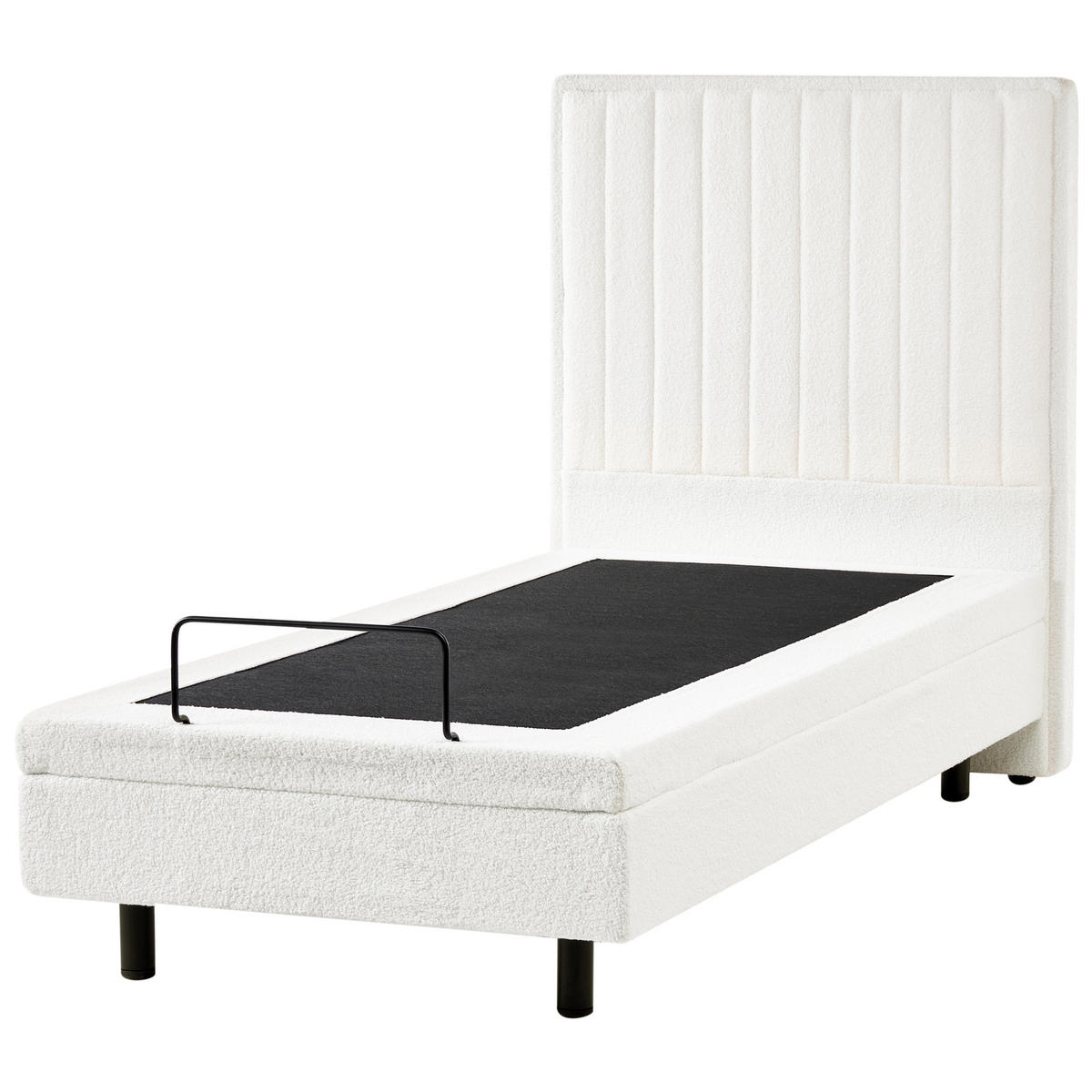 BETT 90/200 cm Cremeweiß Duke II - Schwarz/Weiß, Textil (90/200cm) - Beliani