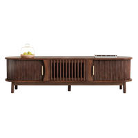 TV stolek 165/39,5/46 cm s posuvnými a výklopnými dvířky, MDF, Hnědá - hnědá, kompozitní dřevo (165/46/39.5cm) - Redom