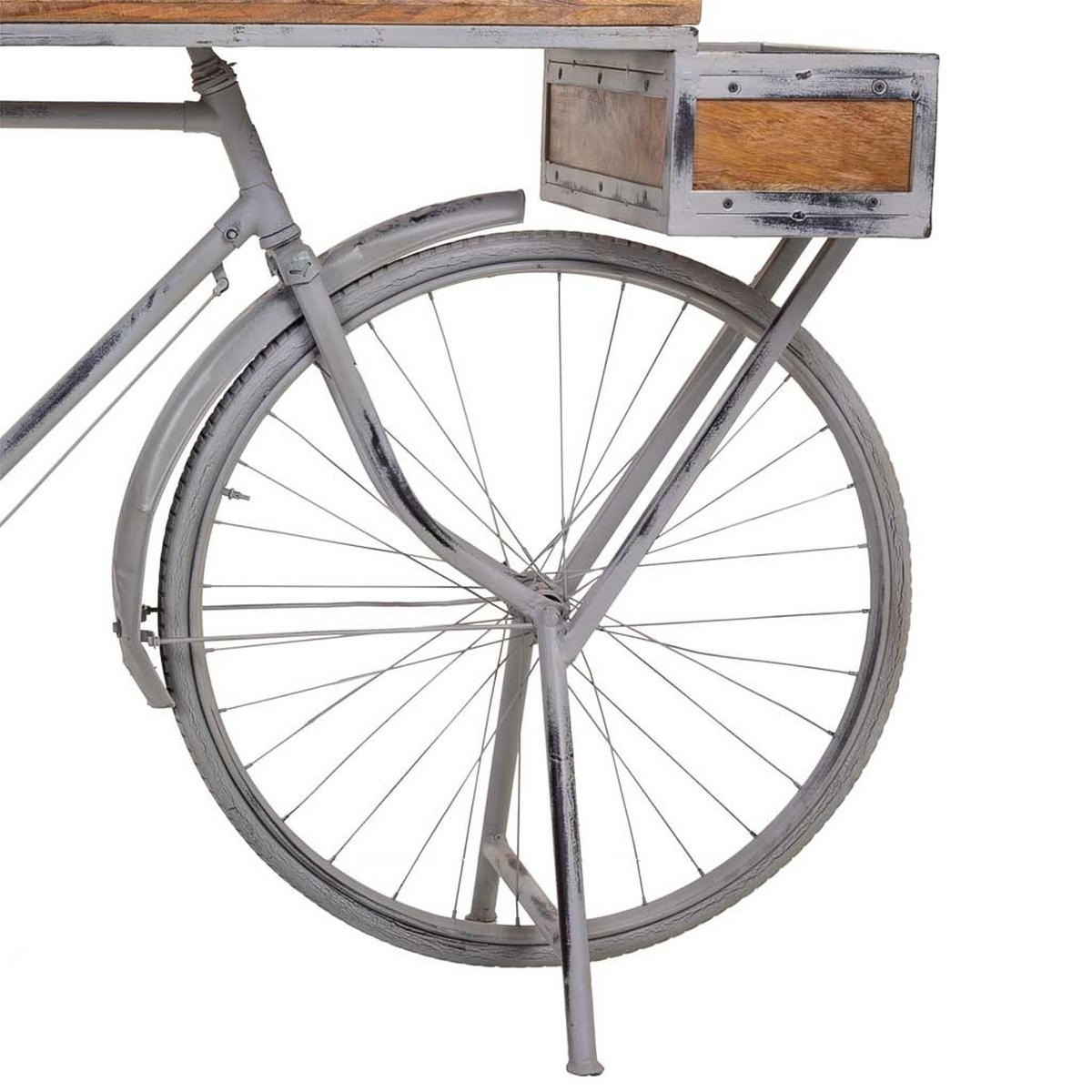 KONSOLE aus Holz und Metall 198X50X94 cm - Silberfarben, Metall (50/198/94cm) - Wanderlust
