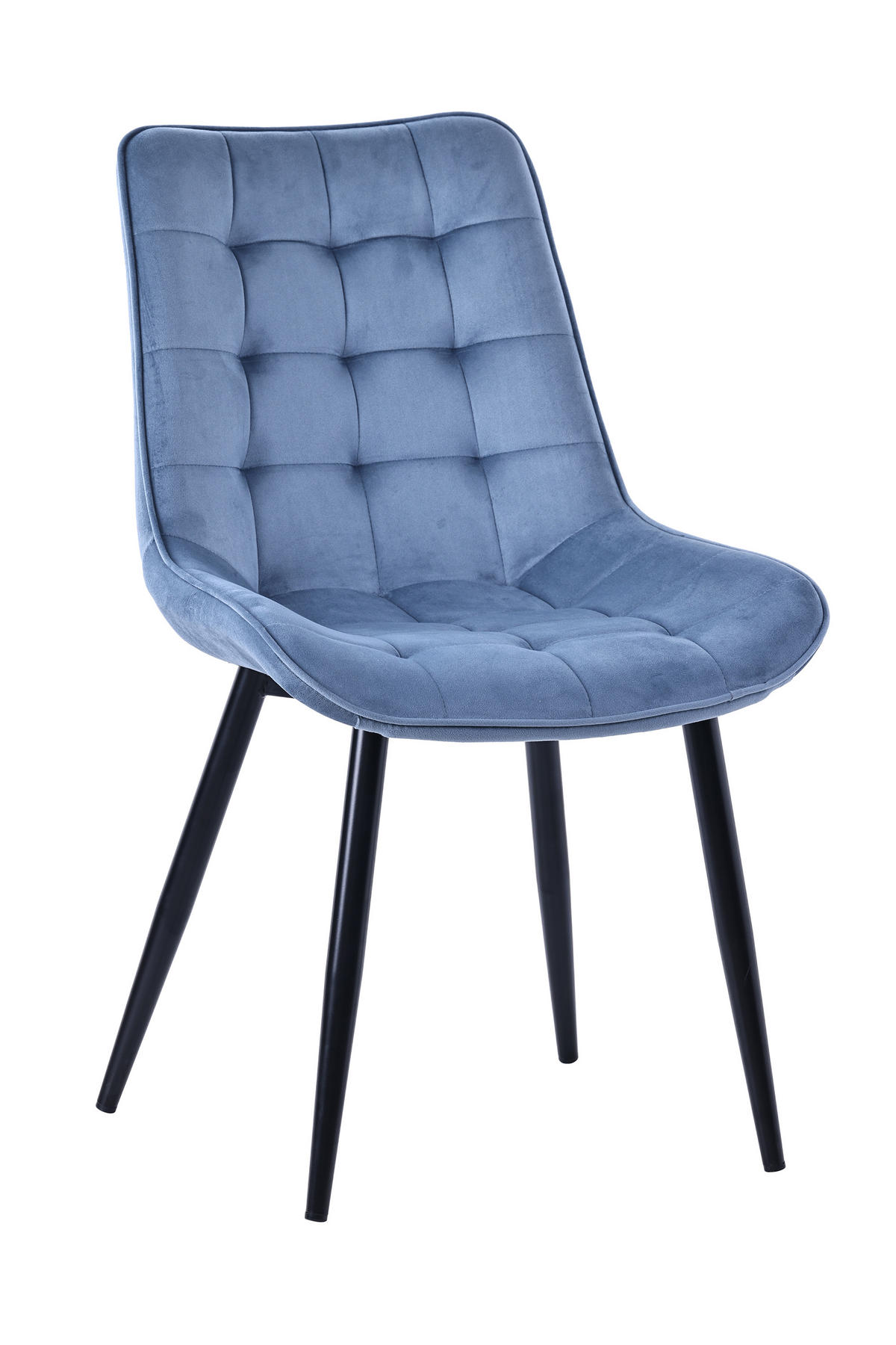 STUHL-SET 4 Stück aus Samt in Modernem Stil-YZ2 - Blau, Textil (53/88/62.5cm) - HOMAVO