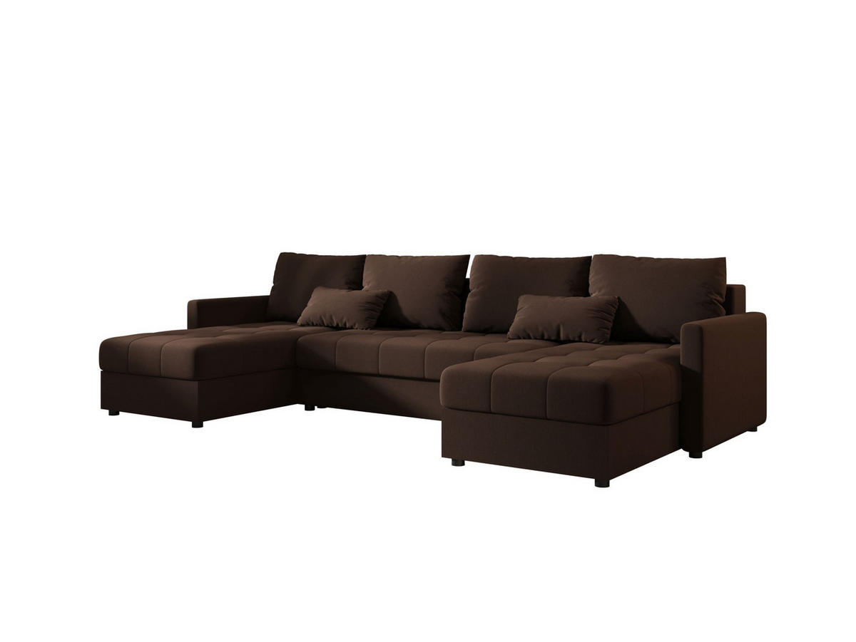 ECKSOFA MOS U BIS Cosmic 800 mit Schlaffunktion - Braun, Textil (285/85/140cm) - Bedante