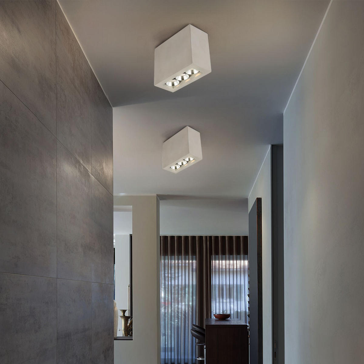 LED DECKENLEUCHTE TIMO Betonoptik Grau 2er Set - Grau, Metall (12.2/5.6/10cm) - Globo Lighting