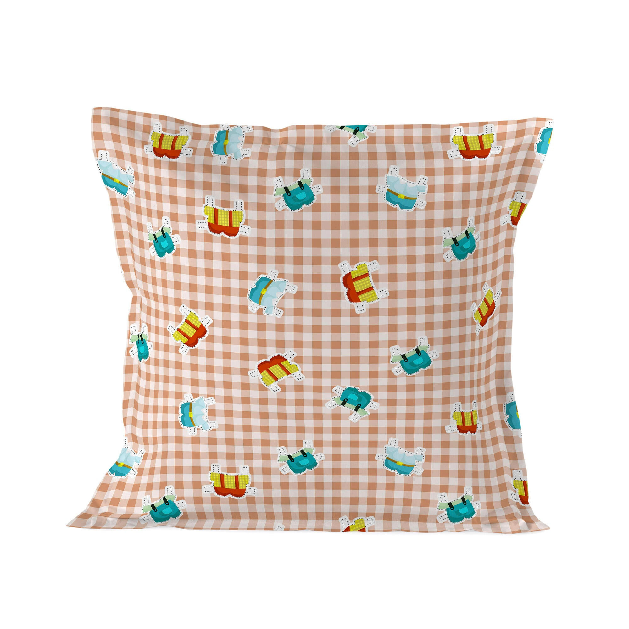 KISSENBEZUG piggys vichy 80x80 cm mehrfarbig - Multicolor, Textil (80/80cm) - Happy Friday