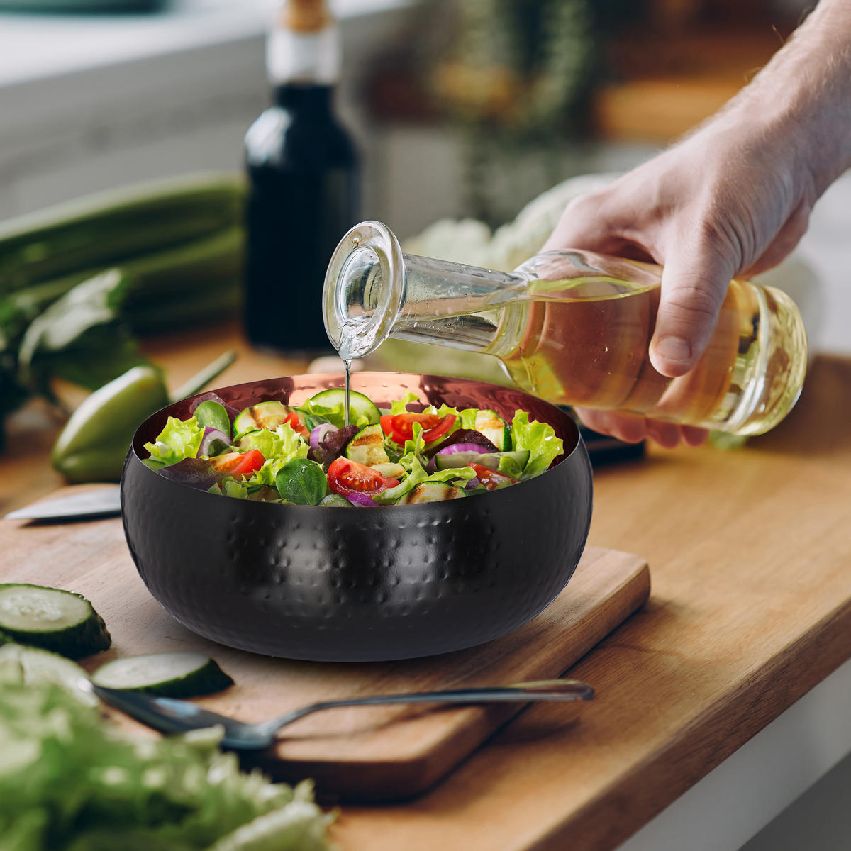 SERVIERSCHÜSSEL - Multicolor, Metall (13/13/5cm) - Relaxdays