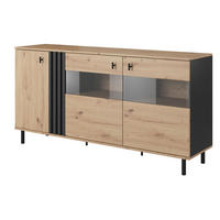 SIDEBOARD Madis sand grange eiche / anthrazit 165,1 cm / 40 cm / 82,2 cm - Braun, Holz/Holzwerkstoff (165/82/40cm) - Feldmann-Wohnen