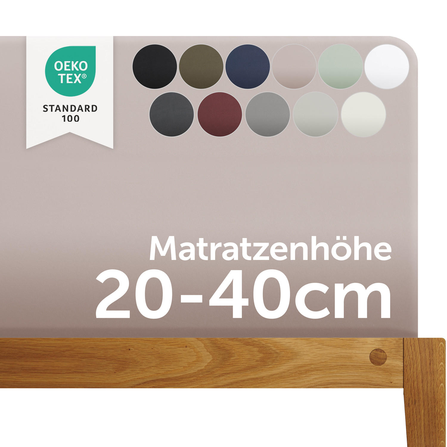 SPANNBETTLAKEN 180/220 cm Taupe - Taupe, Textil (180/220cm) - Blumtal