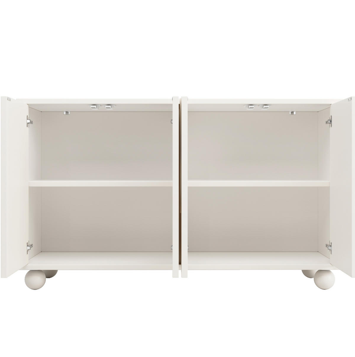KOMODA z MDF, 120/35/71 cm bílá/krémová, s nastavitelnou policí - bílá, kompozitní dřevo (120/71/35cm) - BEAOK