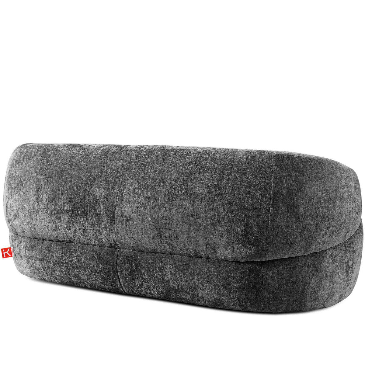3-SITZER-SOFA NELUM, Chenille-Stoff, Anthrazit - Anthrazit/Schwarz, Holz/Holzwerkstoff (190/68/88cm) - KONSIMO®