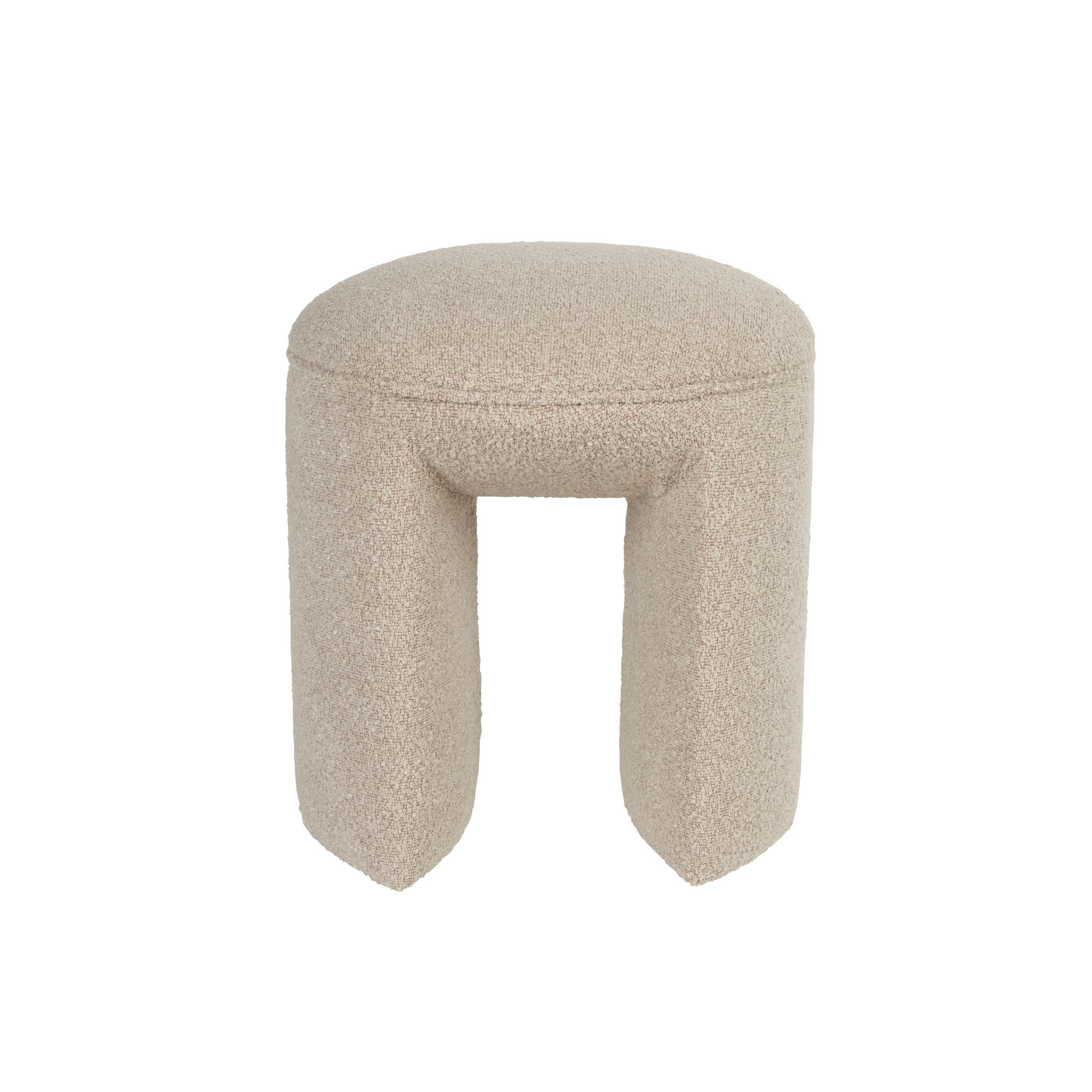 SITZHOCKER Noxx Hocker/ Bouclé Beige - Beige, Kunststoff (42/46/42cm) - Housecraft Living