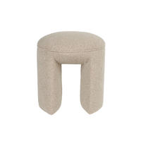 SITZHOCKER Noxx Hocker/ Bouclé Beige - Beige, Kunststoff (42/46/42cm) - Housecraft Living
