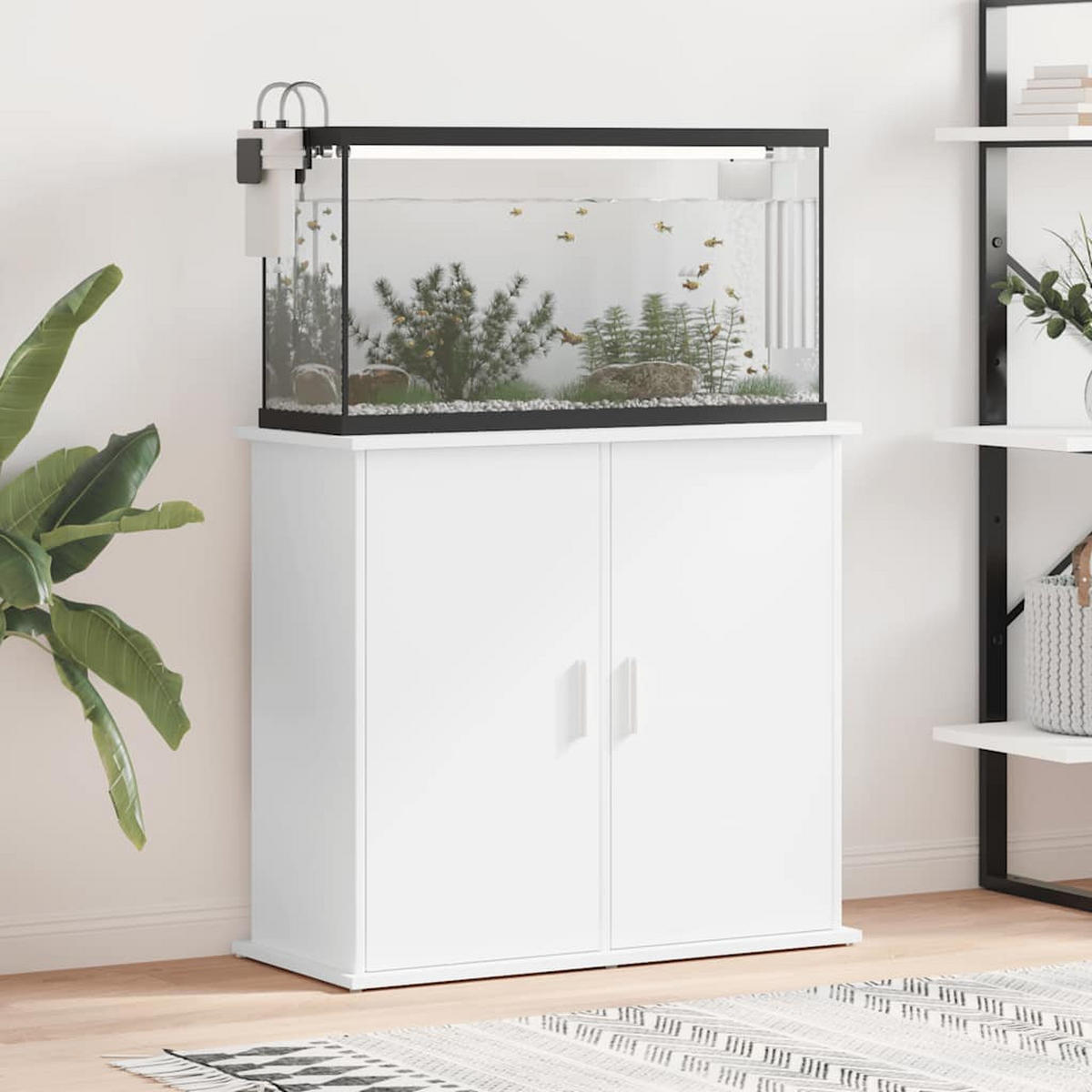 AQUARIUMSTÄNDER Weiss 81/36/73 Cm Holzwerkstoff - Weiß, Holzwerkstoff (36/73/81cm) - vidaXL