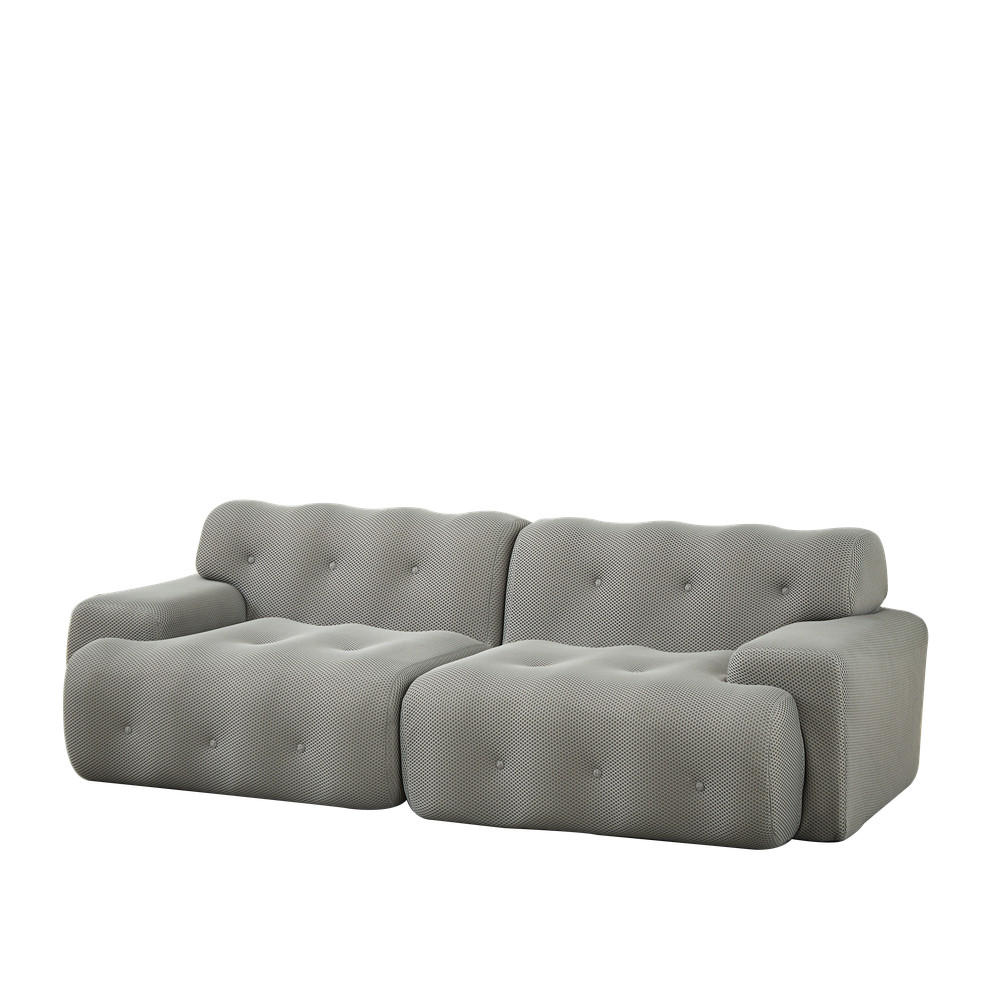 2-SITZER-SOFA Geschwungen 224cm Grau - Grau, Textil (104/66/224cm) - Raelunyi