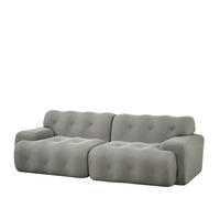 2-SITZER-SOFA Geschwungen 224cm Grau - Grau, Textil (104/66/224cm) - Raelunyi