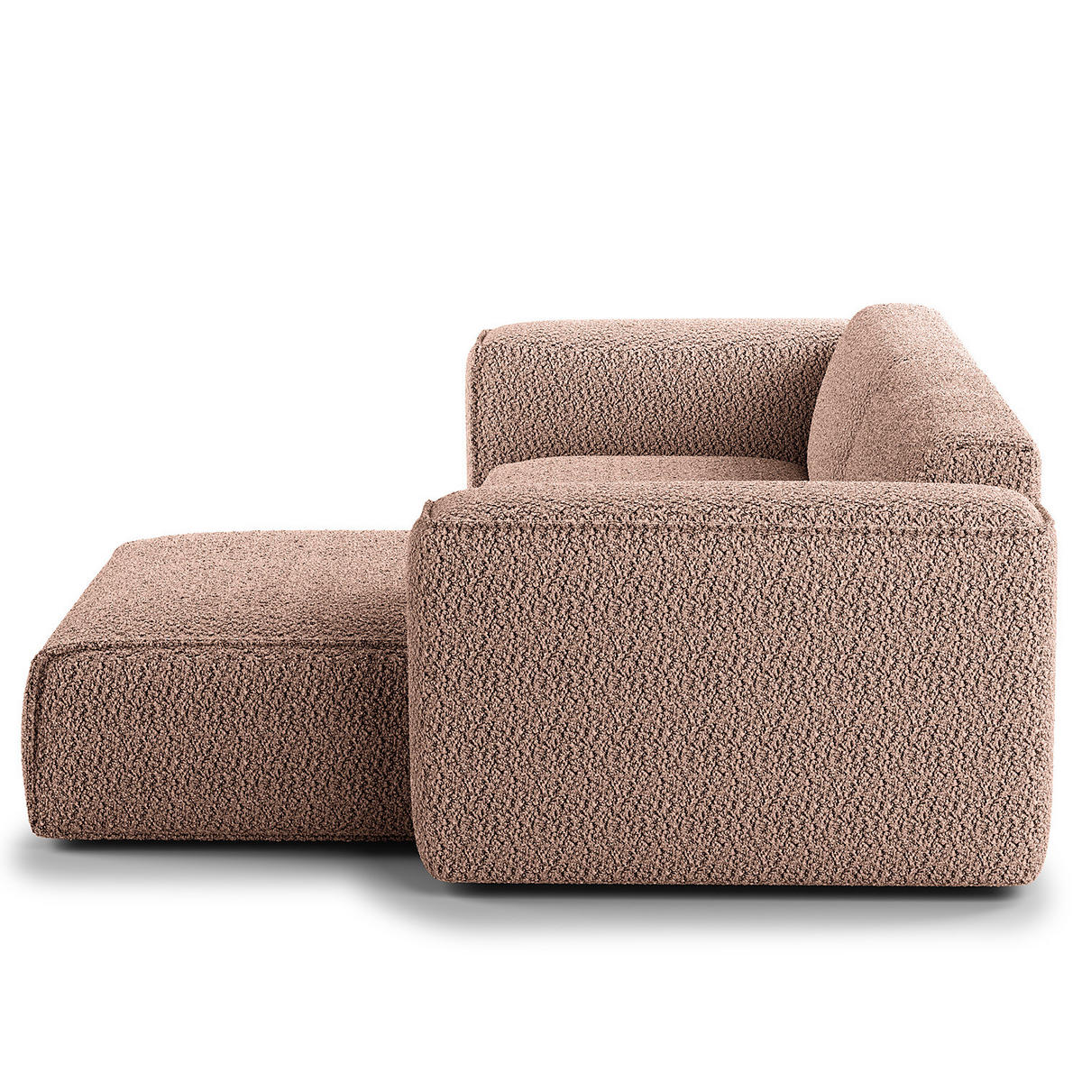 1,5-SITZER ECKSOFA mit Longchair - Mauve/Schwarz, Kunststoff/Textil (260/173cm) - home24