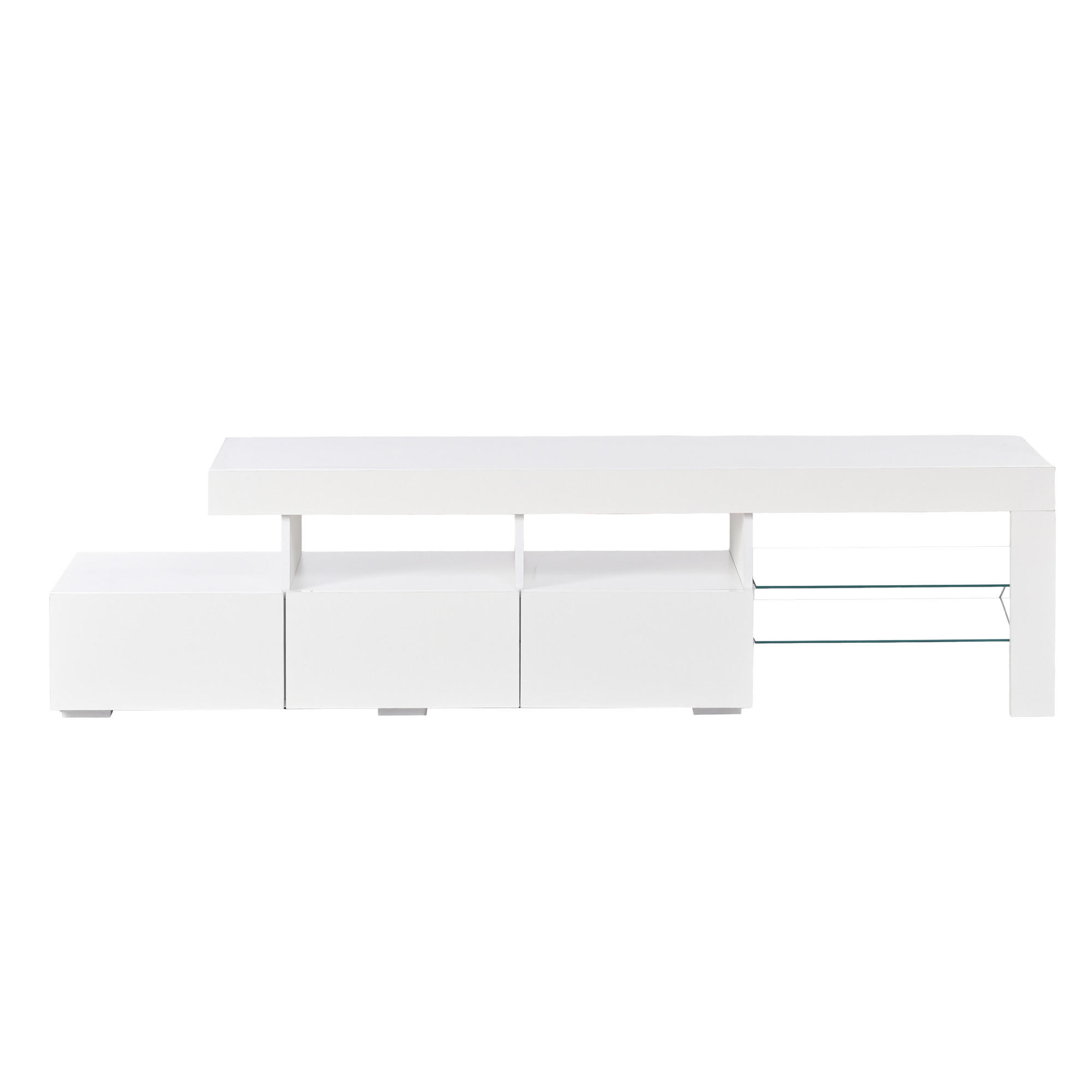 TV-SCHRANK LED Hochglanz 3 Schubladen 180cm Weiß - Weiß, Holzwerkstoff (180/45/35cm) - FLIEKS