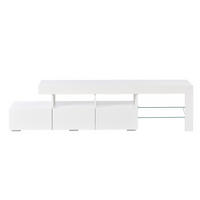TV-SCHRANK LED Hochglanz 3 Schubladen 180cm Weiß - Weiß, Holzwerkstoff (180/45/35cm) - FLIEKS