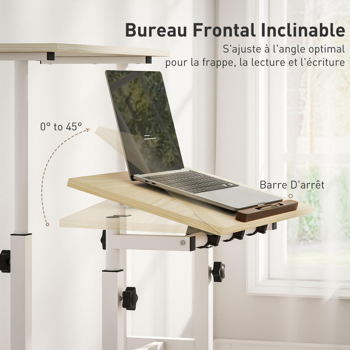 LAPTOPTISCH DE-14912 mit Höhenverstellung Natur - Naturfarben, Metall (60/60/120cm) - ComfortXL