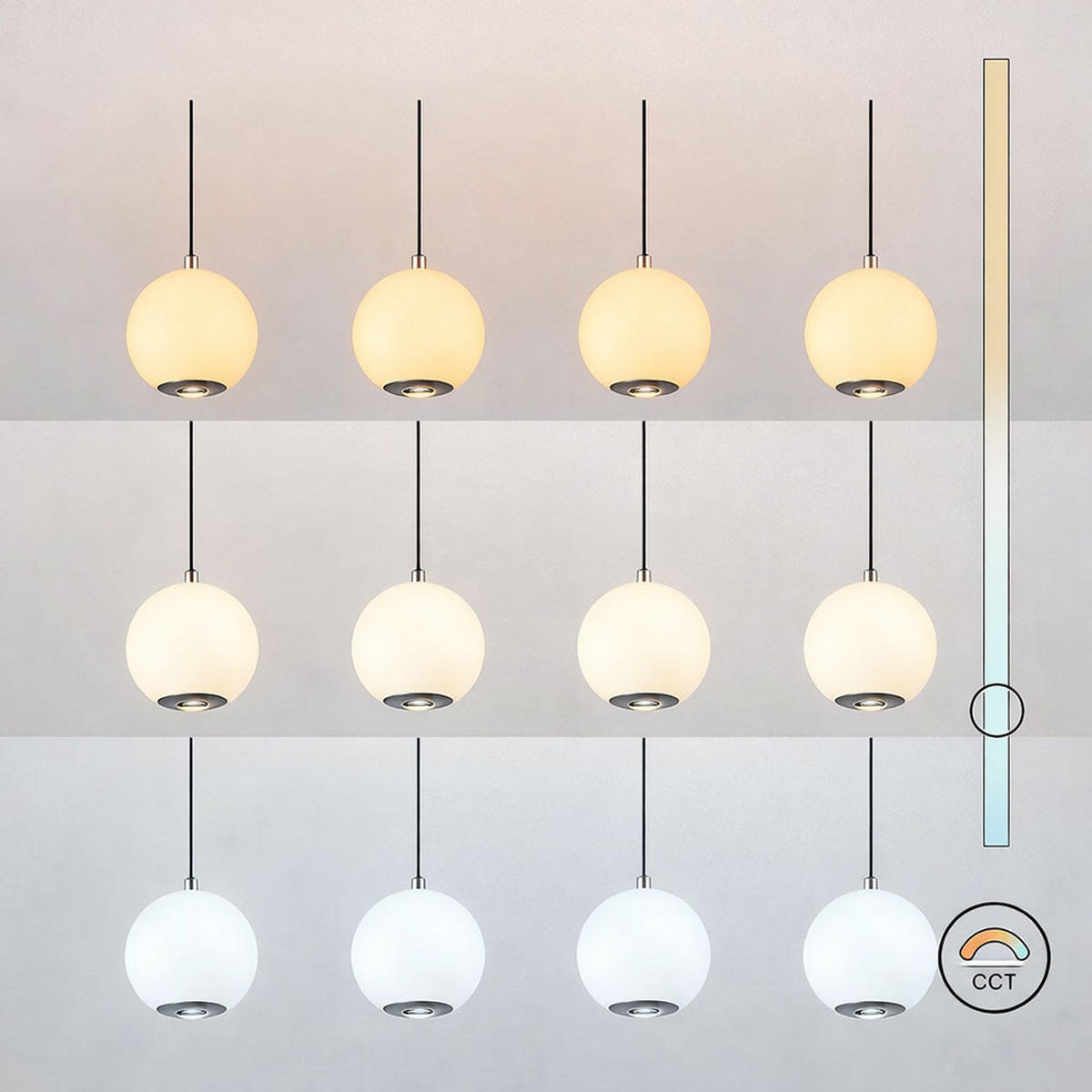 LED PENDELLEUCHTE Simmons Glas Grau, CCT, höhenverstellbar - Grau, Glas (99/15/150cm) - Globo Lighting