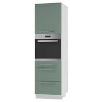 BACKOFEN-HOCHSCHRANK Kvantum D14/RU/3A Mint Matt / Weiß Matt 60 / 59 / 207cm - Weiß/Mintgrün, Holz/Holzwerkstoff (60/207/59cm) - Feldmann-Wohnen