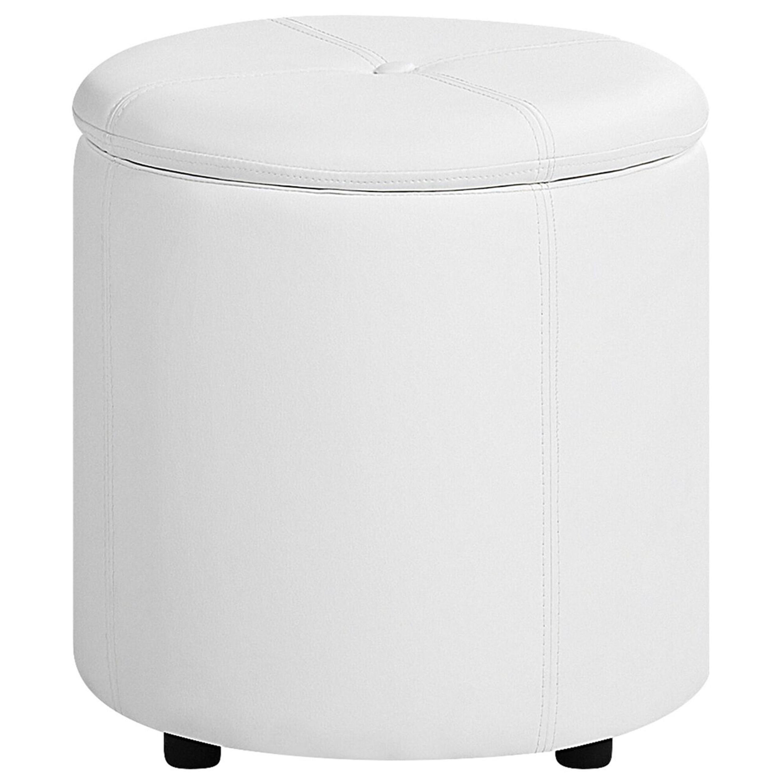 POUF Maryland 38/38/40 cm - Weiß, Kunststoff (38/40/38cm) - Beliani