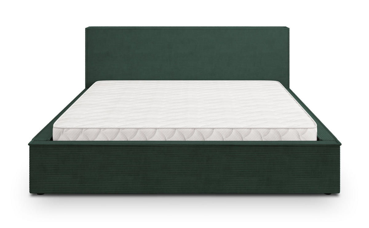 POLSTERBETT CELORA P 120x200 cm mit Bettkästen - Grün - Grün, Holz/Textil - MASSENO