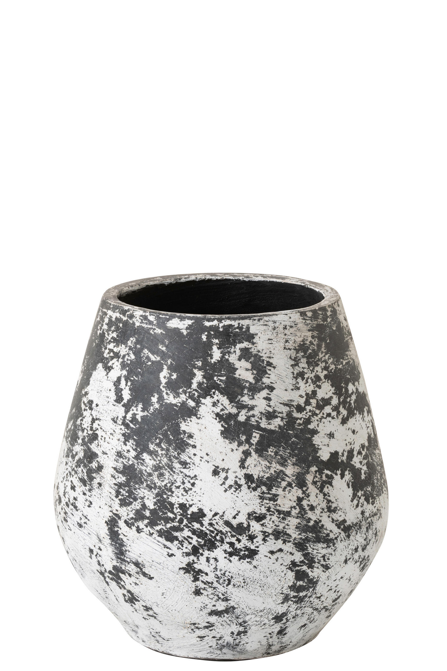 BLUMENTOPF RUBY Schwarz - Schwarz, Keramik (45/46cm) - J-Line