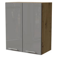KÜCHENHÄNGESCHRANK Essen W3/60 Grau Hochglanz / Eiche Artisan Matt 60 / 32,5 / 72cm - Eiche Artisan/Grau, Holz/Holzwerkstoff (60/72/32.5cm) - Feldmann-Wohnen