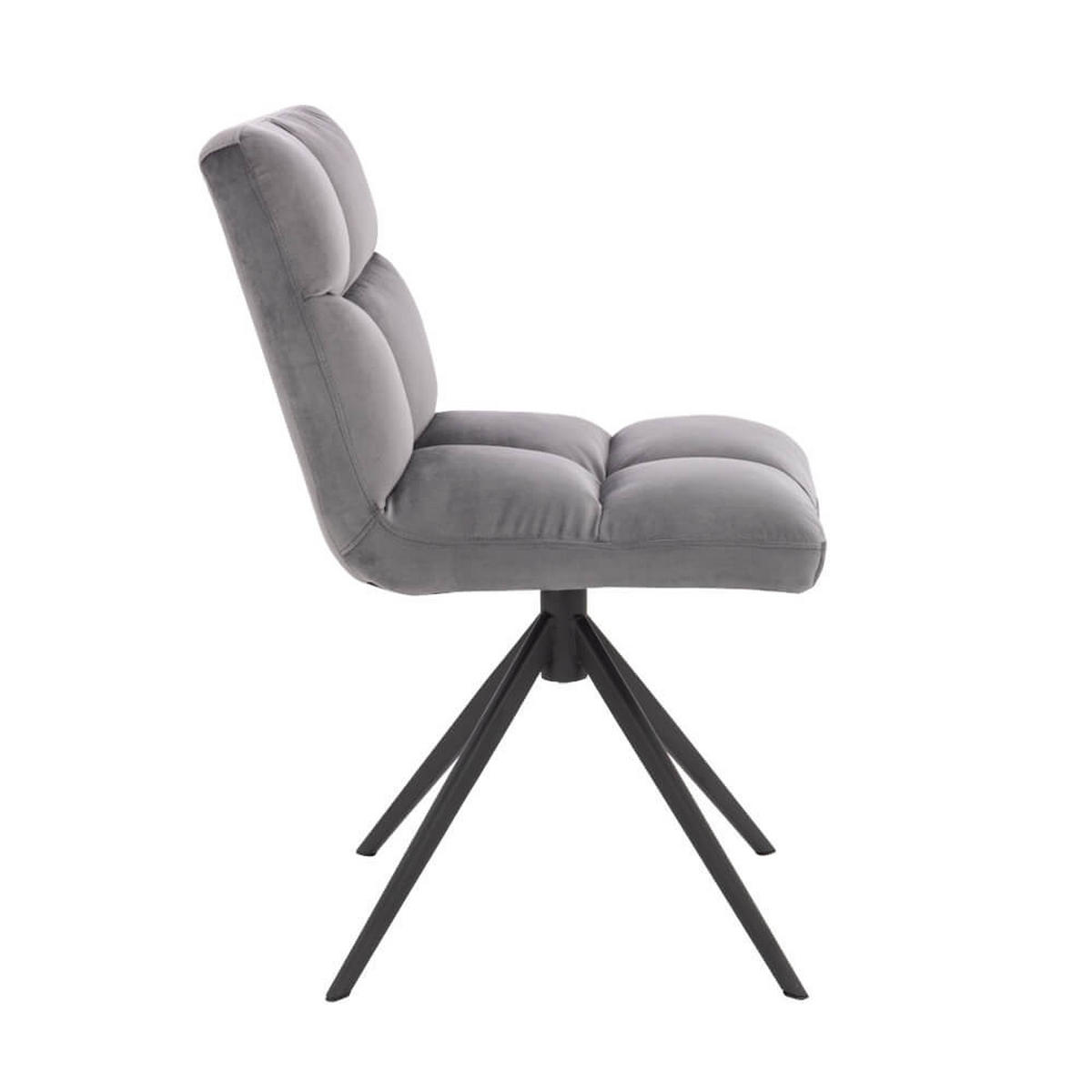 ESSZIMMERSTUHL NODA - Farbe: Hellgrau, Menge: 4 - Hellgrau, Textil/Metall (61/84/47cm) - Home Deluxe