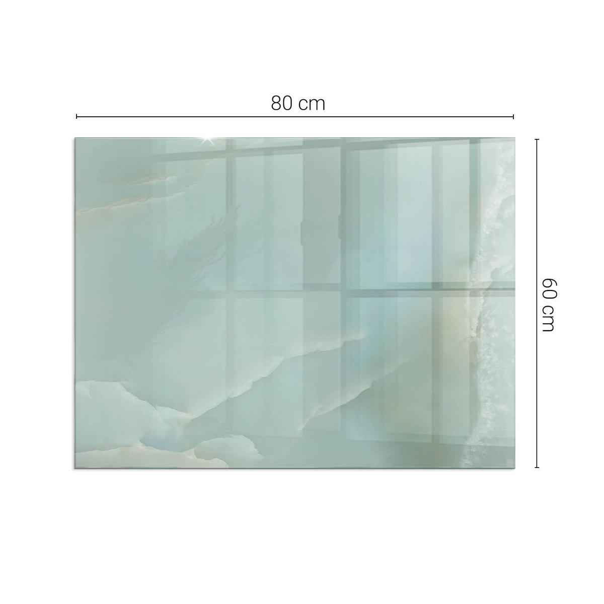 GLASPLATTE für Kamin 80x60 cm Türkis - Türkis, Glas (80/60/0.4cm) - ArtPrintCave