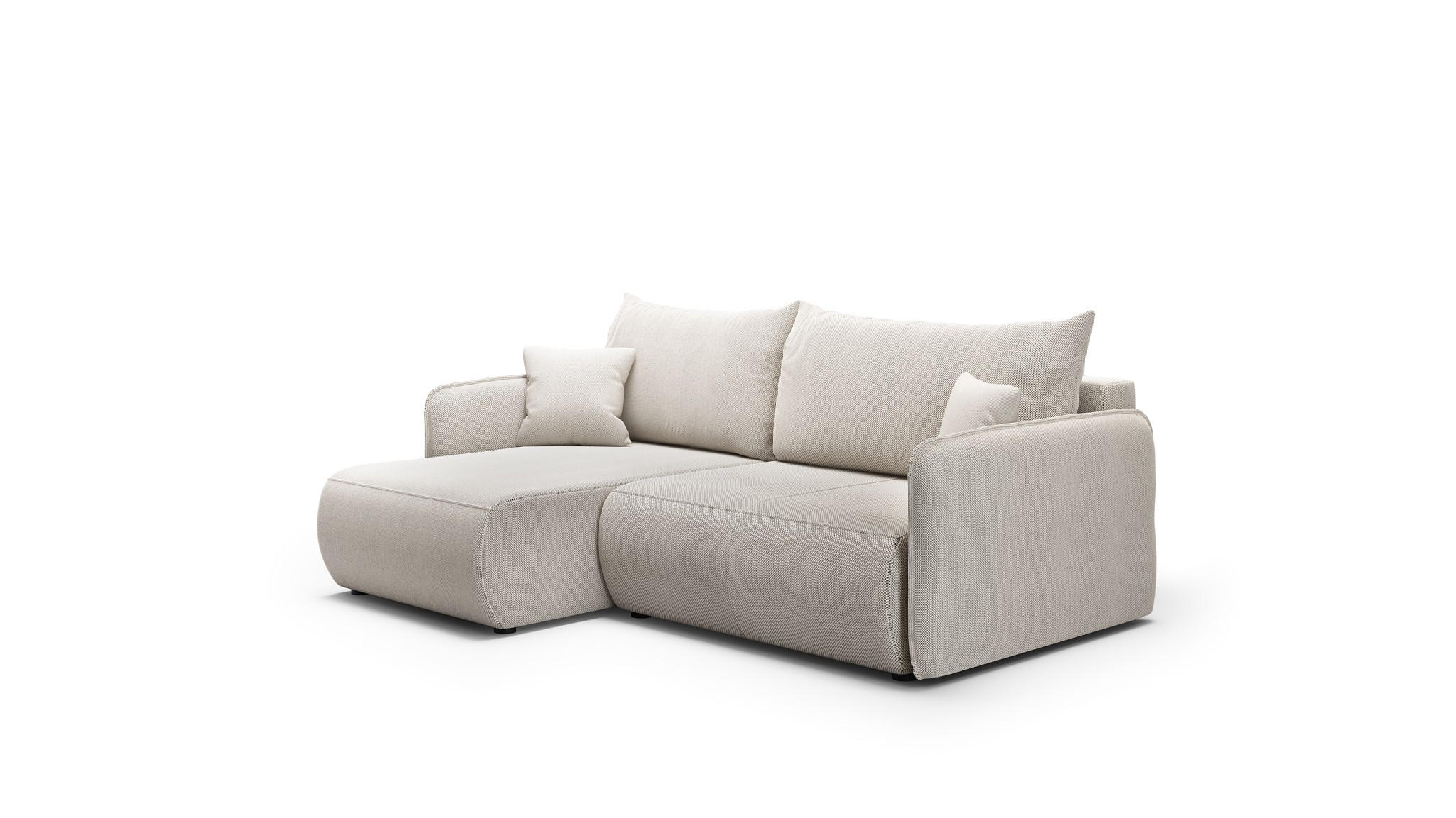 ECKSOFA Calgary - Hellgrau, Holzwerkstoff/Textil (207/148cm) - Fun Möbel