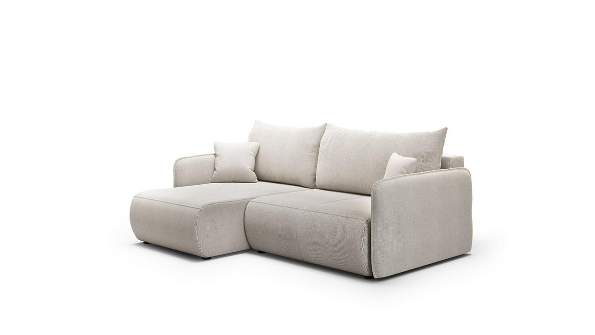 ECKSOFA Calgary - Hellgrau, Holzwerkstoff/Textil (207/148cm) - Fun Möbel
