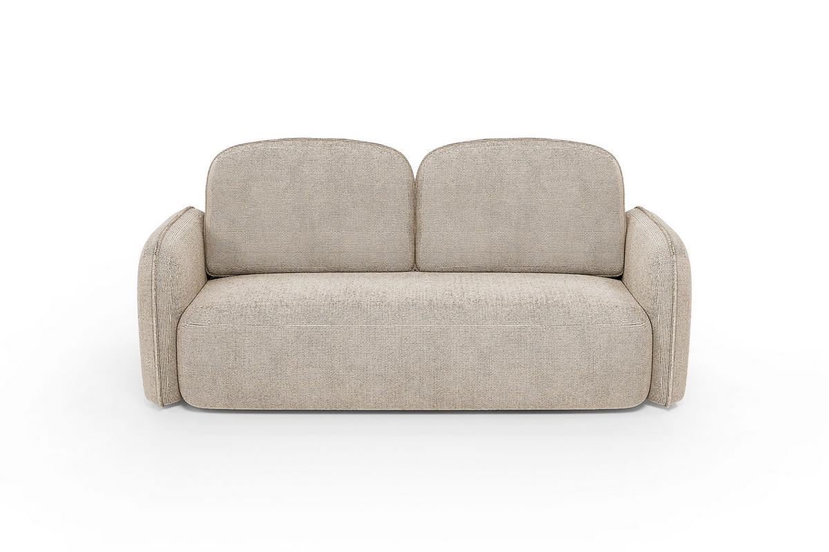 SCHLAFSOFA Freude – Beige, mit Schlaffunktion und Bettkasten - Beige, Textil (219/95/108cm)
