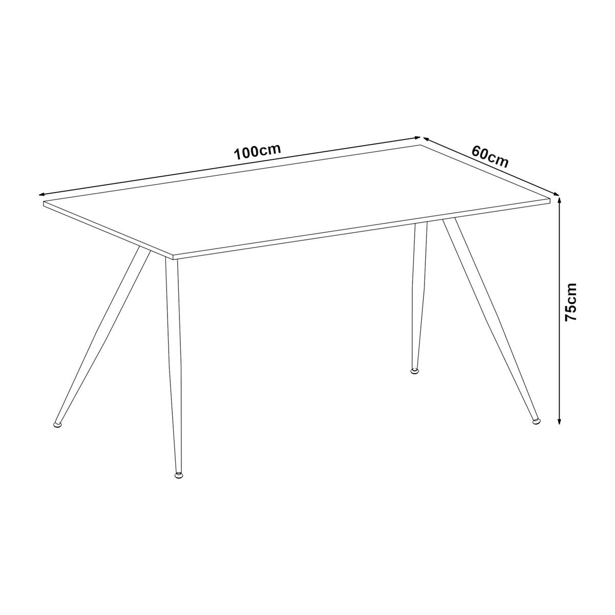 ESSTISCH Fitjar - Schwarz/Grau, Holzwerkstoff/Metall (60/100/75cm) - [en.casa]
