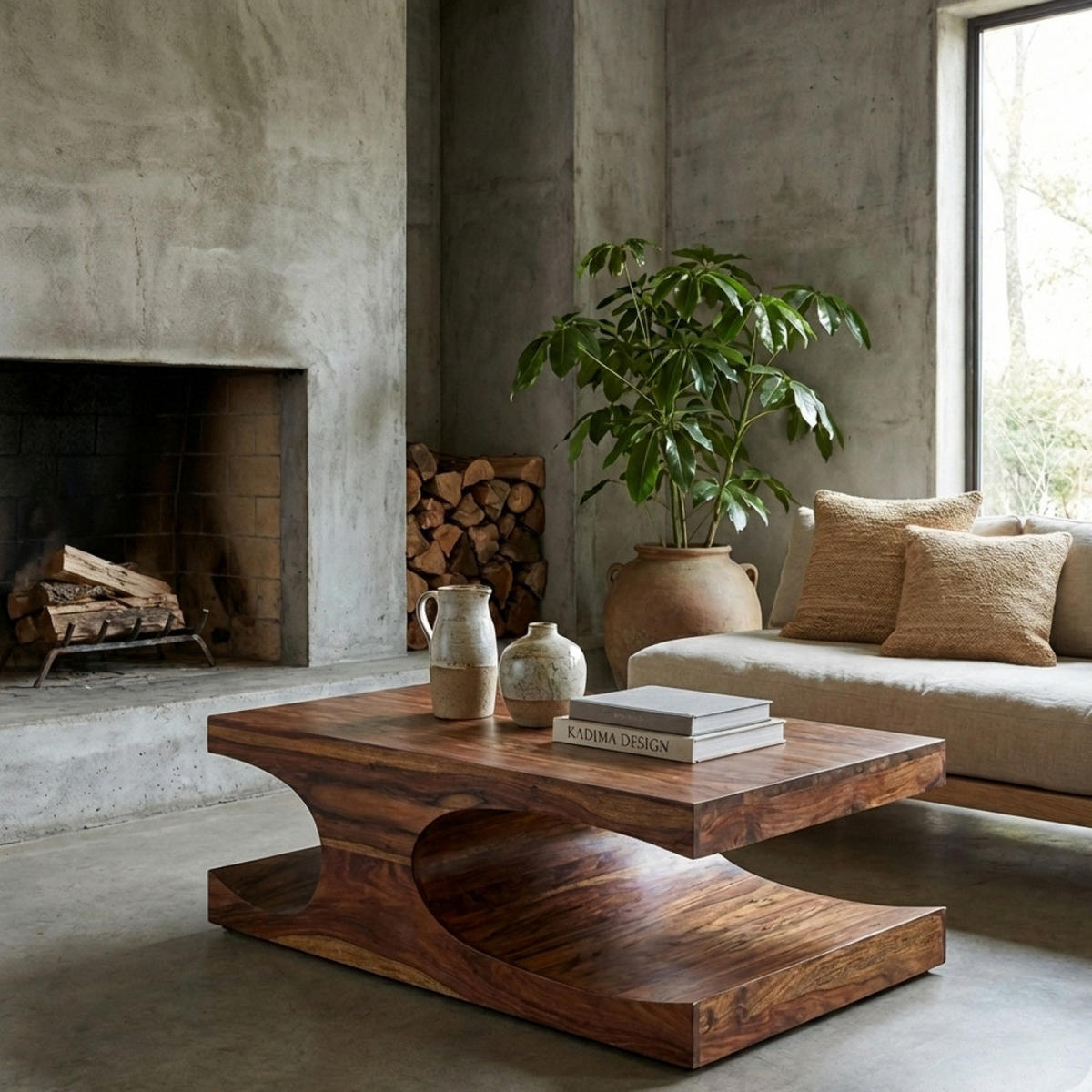 COUCHTISCH Massivholz mit zwei Ablagefächern, handgefertigt und pflegeleicht, Braun 118x70x38 cm - Braun, Holz (70/118/38cm) - KADIMA DESIGN