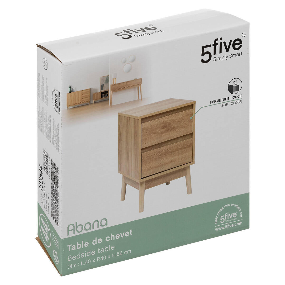 NACHTTISCH Abana 40/40/56 cm - Braun, Holzwerkstoff (40/56/40cm)