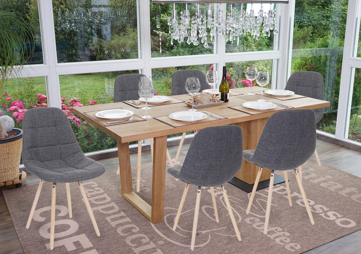 ESSZIMMERSTUHL I Grau 6er-Set - Grau, Textil (47/82/53cm) - MCW