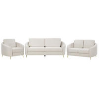6-SITZER-SOFA SET hellbeige/gold Trosa - Beige/Goldfarben, Textil (86/86/203cm) - Beliani