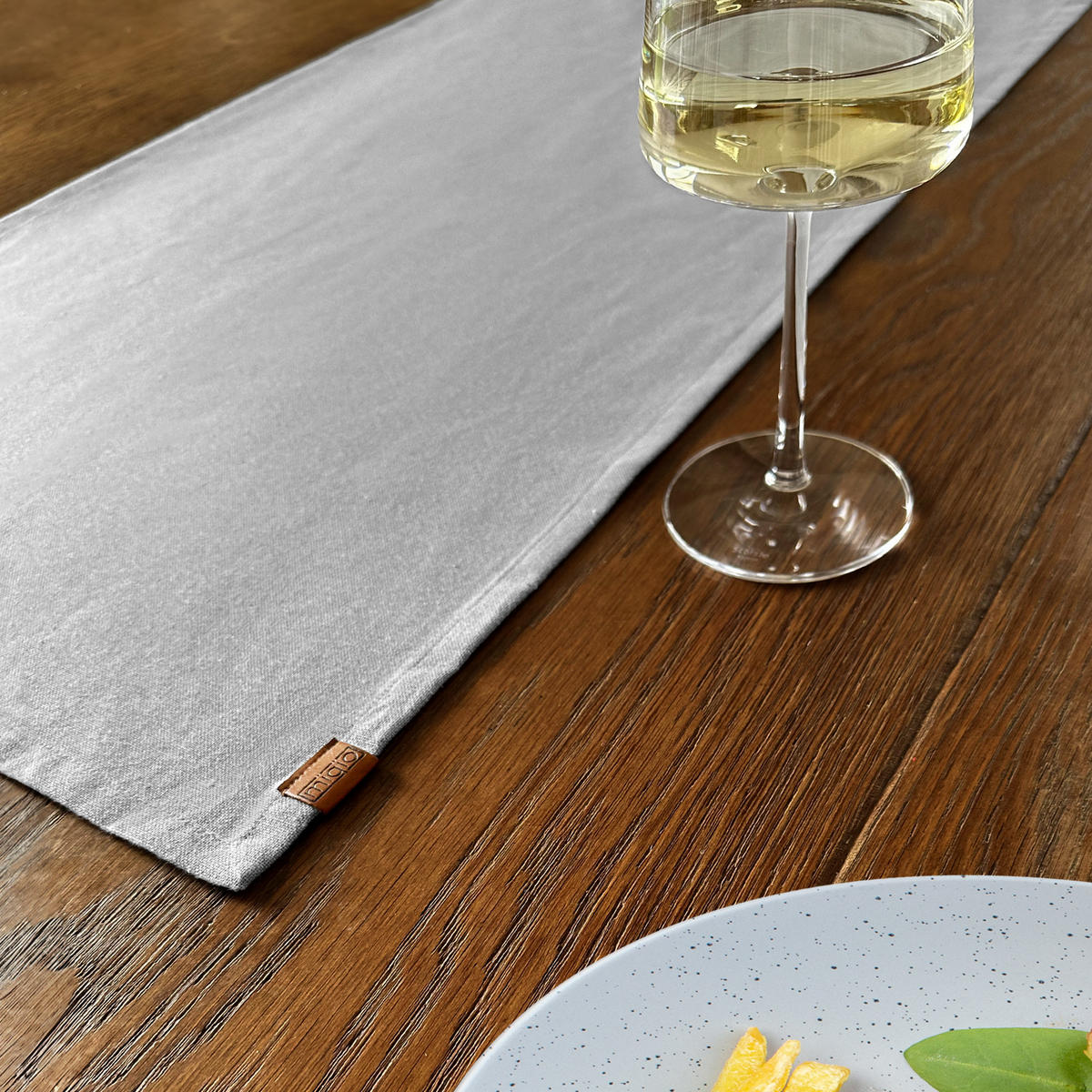 TISCHLÄUFER - Hellgrau, Textil (150/40/1cm) - Miqio Design