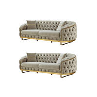 SITZGARNITUR Bellezza Taupe Stellvariante:3+2 - Taupe, Holz (235/85/95cm) - Villa Möbel