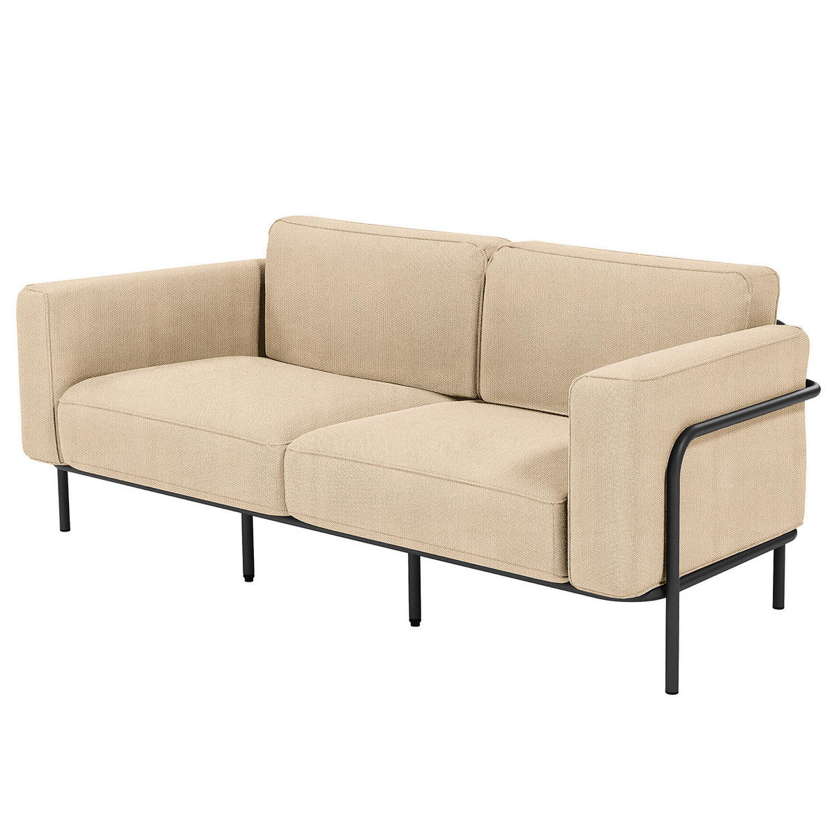 3-SITZER OUTDOOR-SOFA - Beige, Textil/Metall (212/76/88cm) - home24