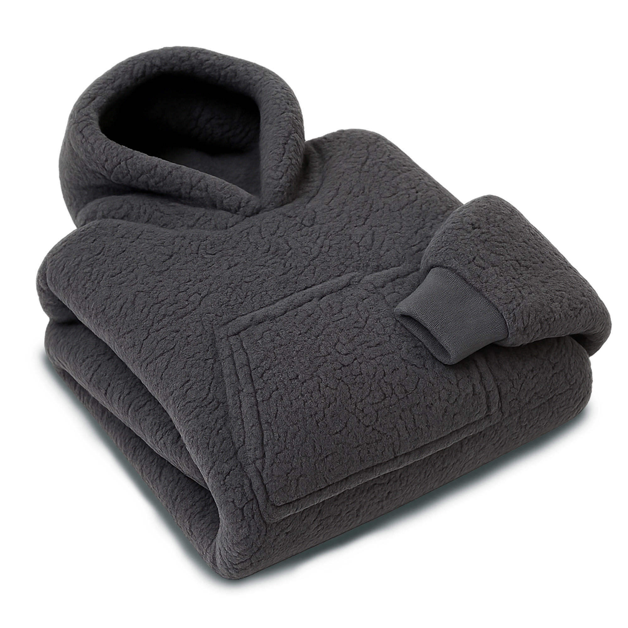 KUSCHELDECKE - Sherpa Fleece Anthrazit - Anthrazit, Textil (70/110cm)