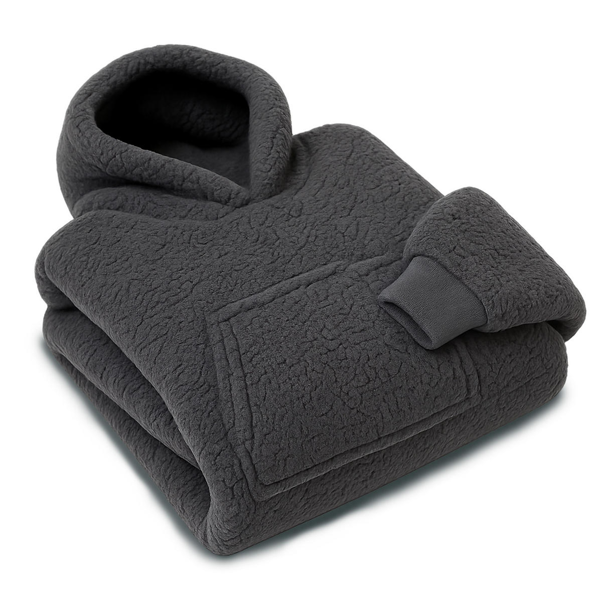 KUSCHELDECKE - Sherpa Fleece Anthrazit - Anthrazit, Textil (70/110cm)