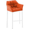 BARHOCKER Lederlook orange - Weiß/Orange, Textil/Metall (64/110/48cm) - CLP